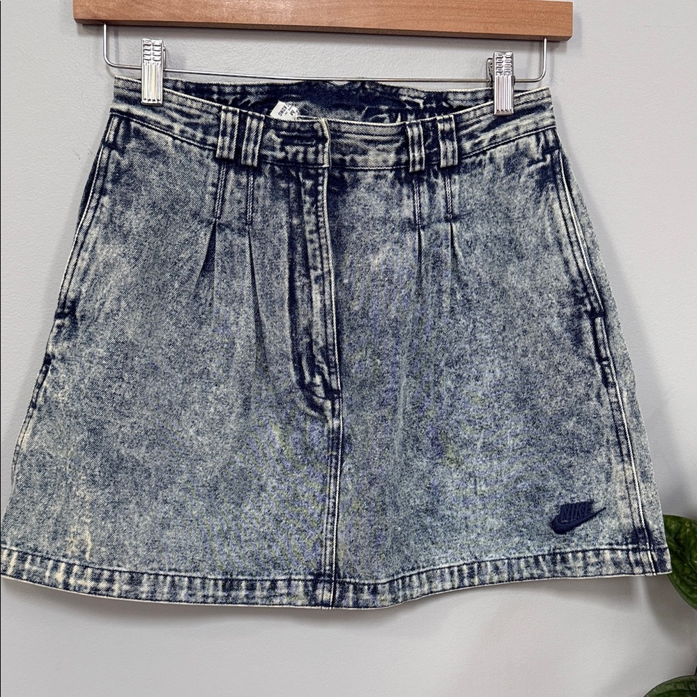 Nike Acid Wash Denim Mini Skirt